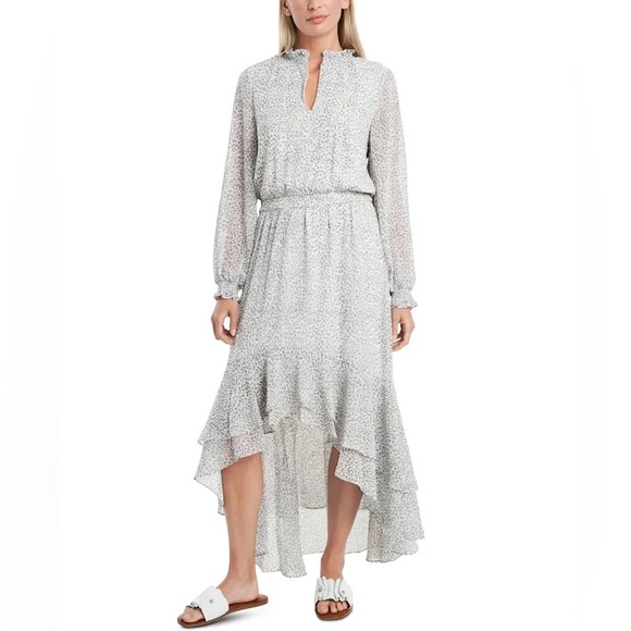 1.State Animal Print Long Sleeve High Low Dress - Picture 2 of 7